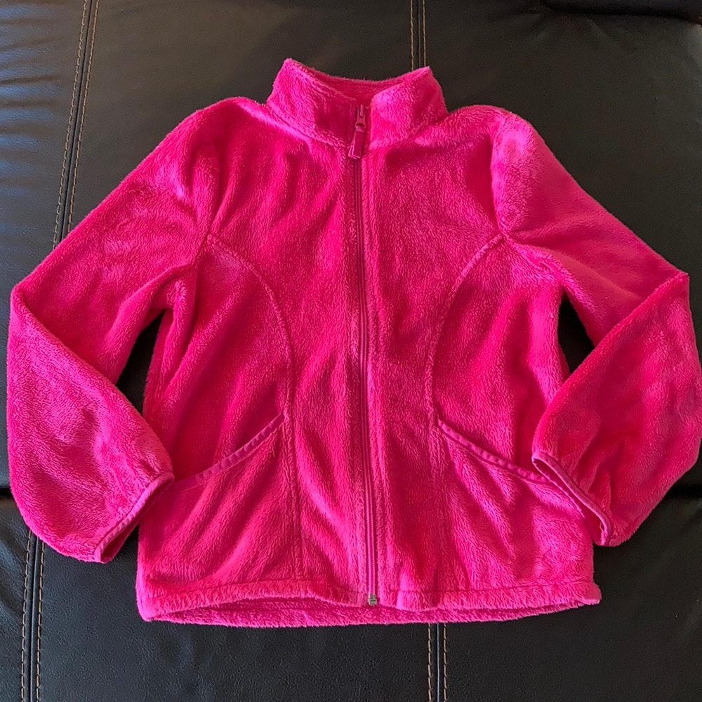 Girls pink fuzzy light weight jacket